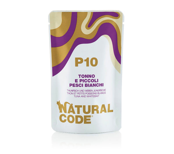 Natural Code P10 Tonno e Piccoli Pesci Bianchi - Cibo Umido per Gatti 70g Natural Code P10 Tonno e Piccoli Pesci Bianchi - Cibo Umido per Gatti 70g
